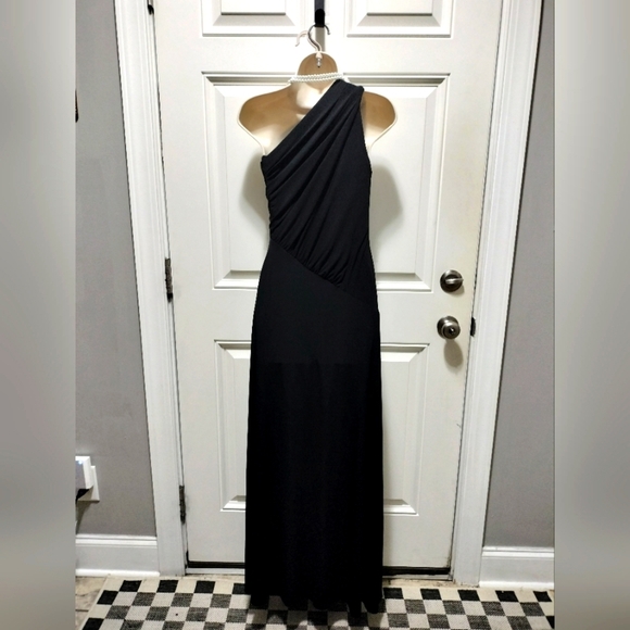 Ann Taylor Black One Shoulder Cocktail Dress - Picture 3 of 6